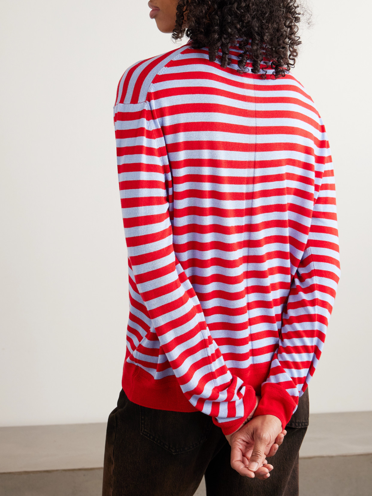 Ben Striped Silk, Wool And Cashmere-Blend Polo Sweater