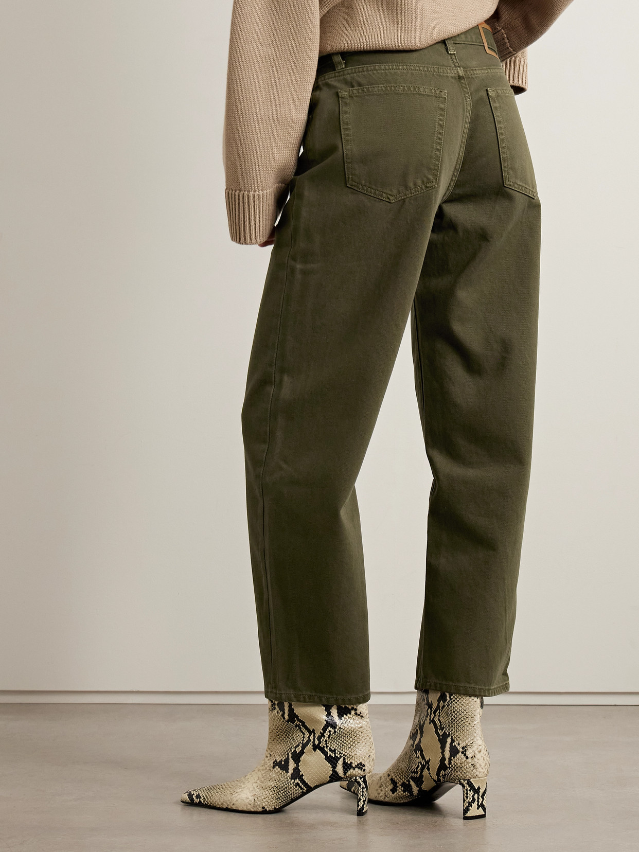 La Ligne Marilyn Cotton-twill Wide-leg Pants In Green