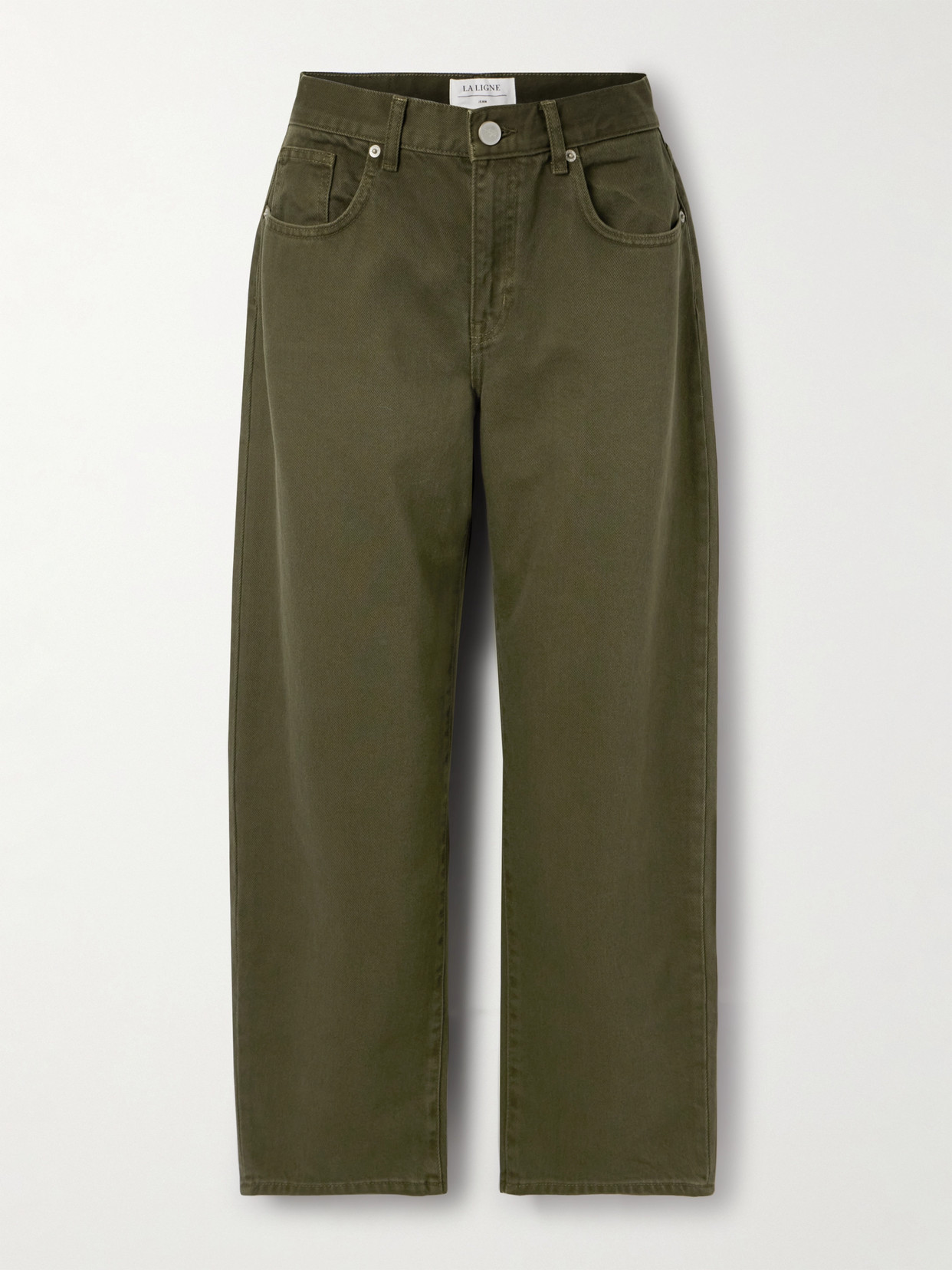 La Ligne Marilyn Cotton-twill Wide-leg Pants In Green