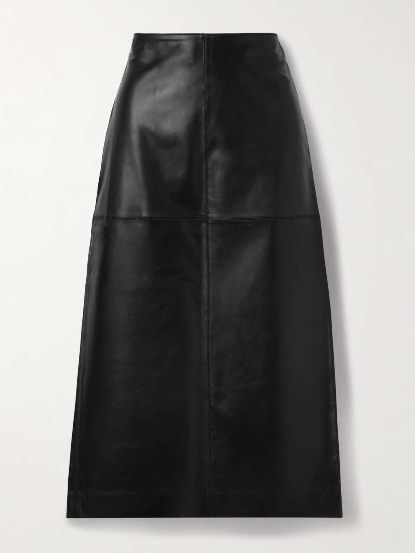 La Ligne Vega Leather Midi Skirt