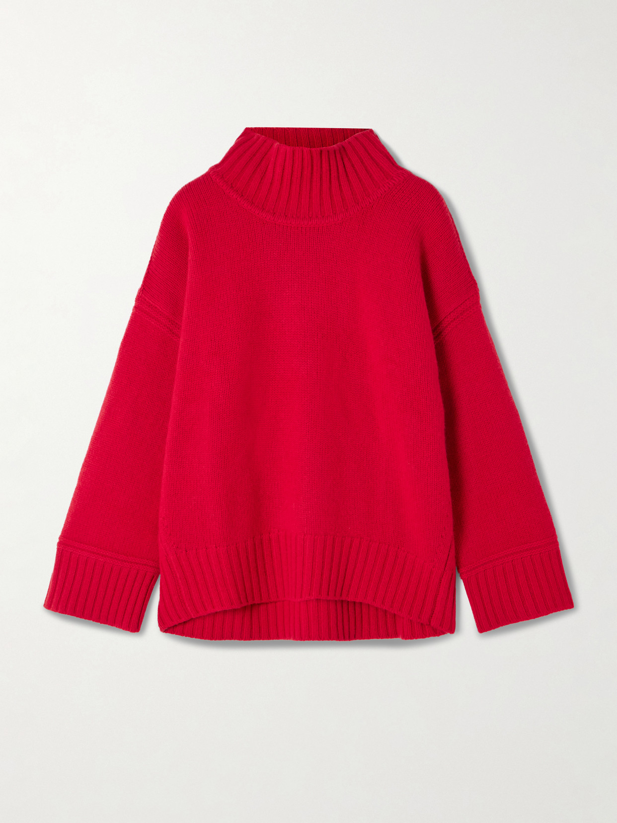 La Ligne Archie Wool And Cashmere-blend Mock-neck Sweater In Red
