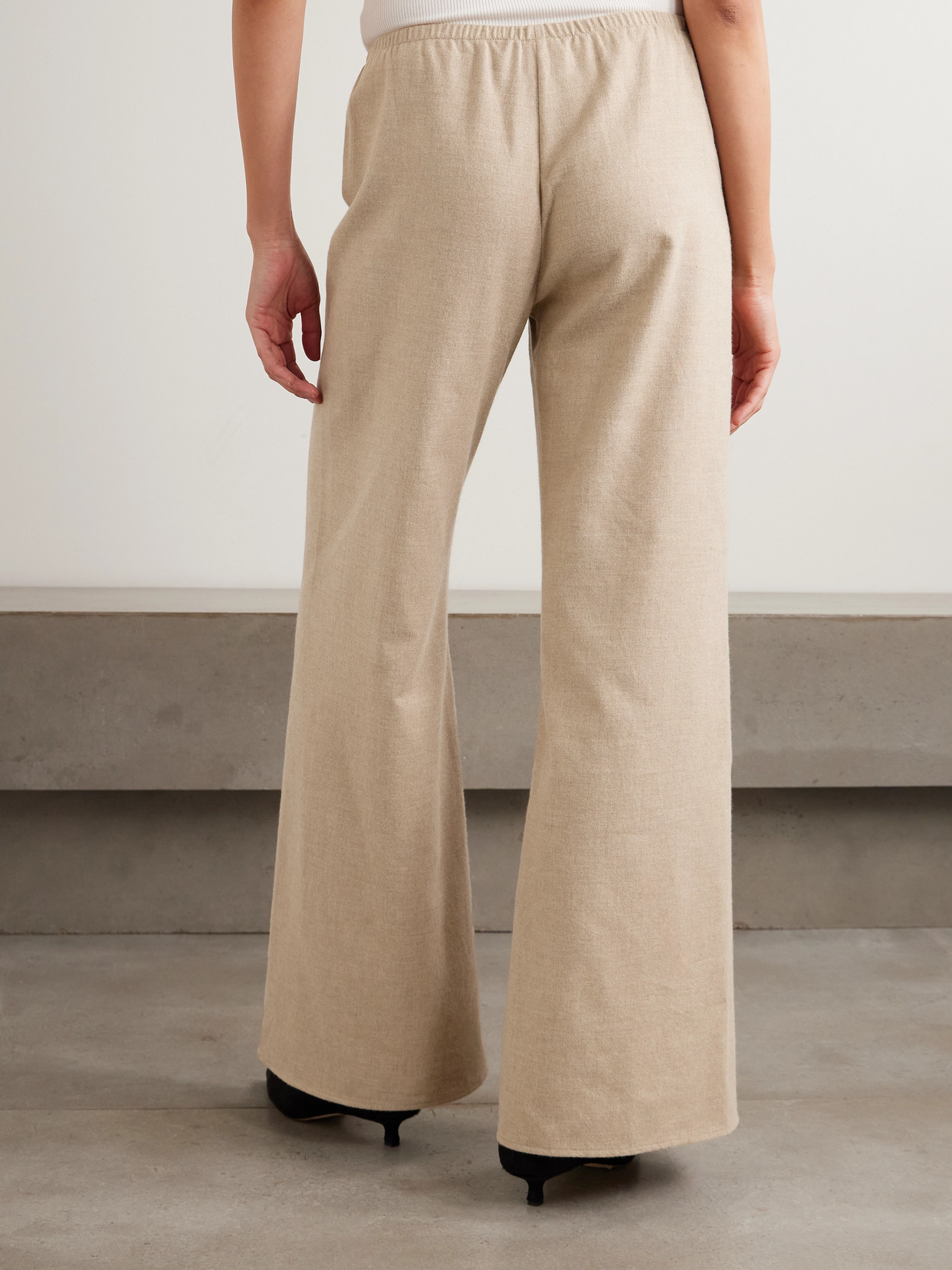 La Ligne Colby Cotton-flannel Wide-leg Pants In Brown