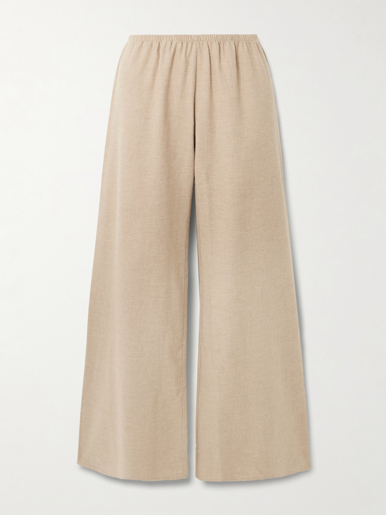 La Ligne Colby Cotton-flannel Wide-leg Pants In Brown