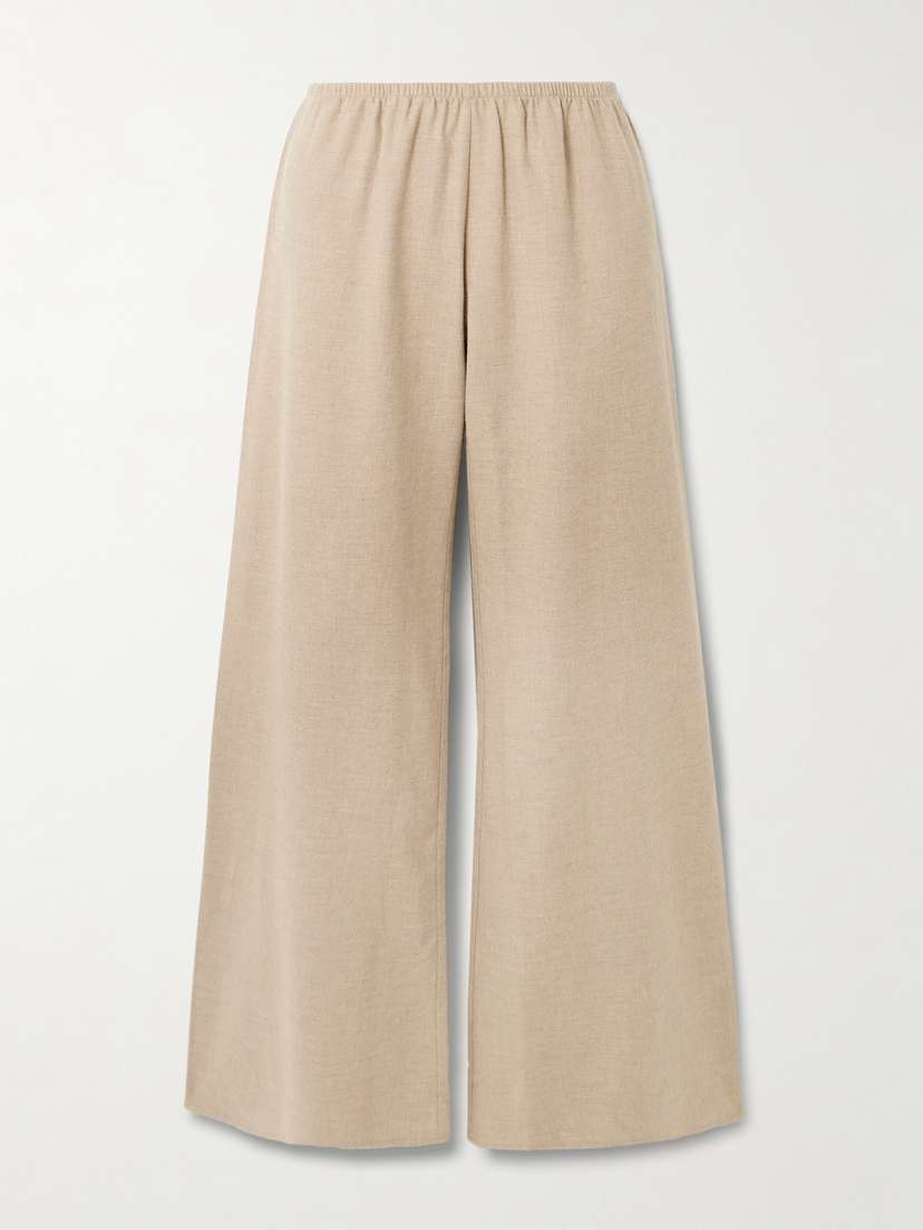 La Ligne Colby Cotton-flannel Wide-leg Pants