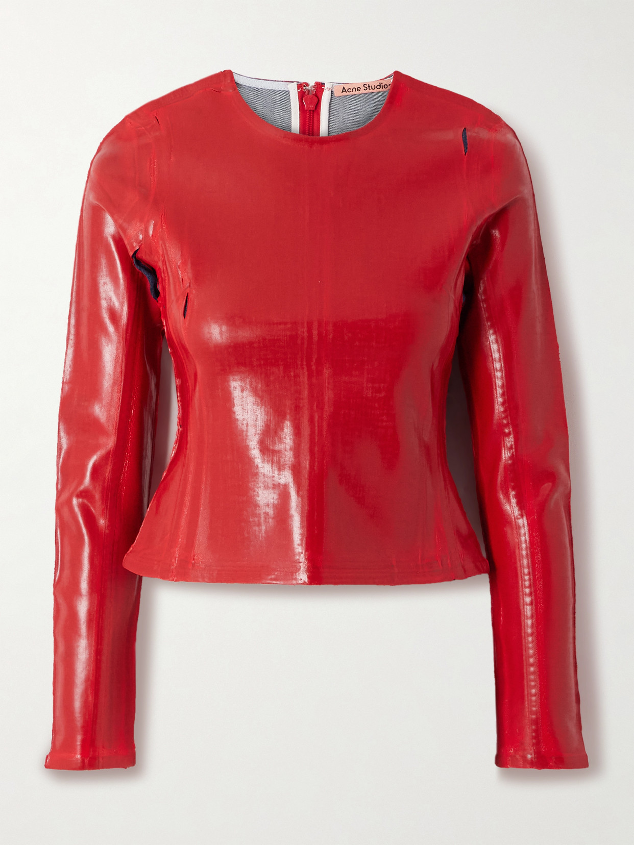 Acne Studios Long-sleeve Zipped Top In Red