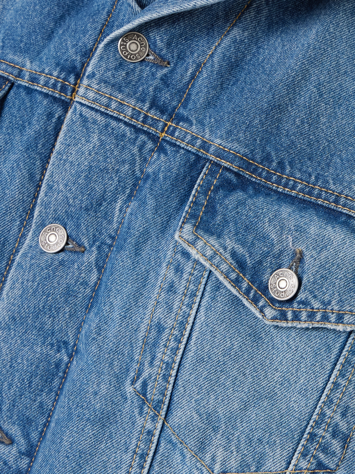 Acne Studios Robert Plush-trimmed Padded Denim Jacket In Blue