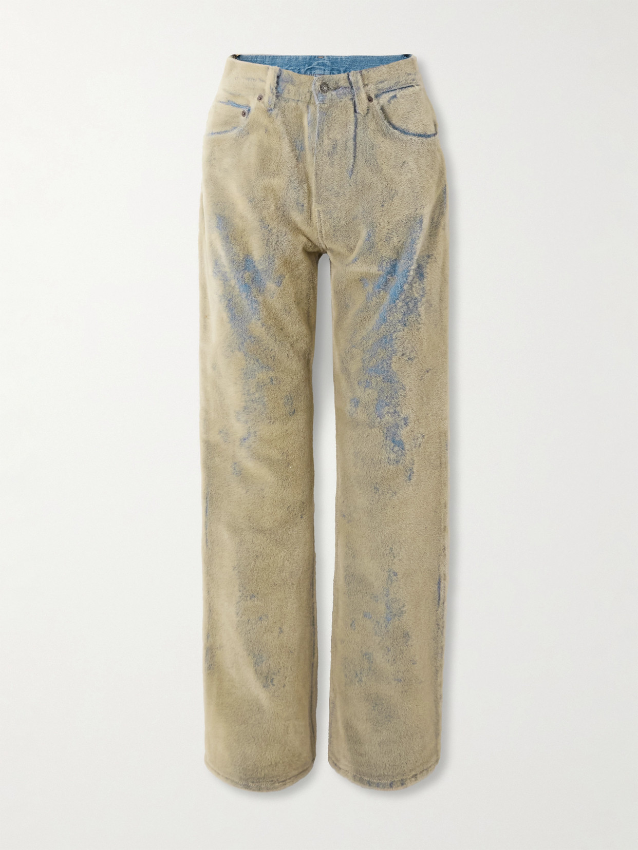 Flocked Straight-Leg Jeans