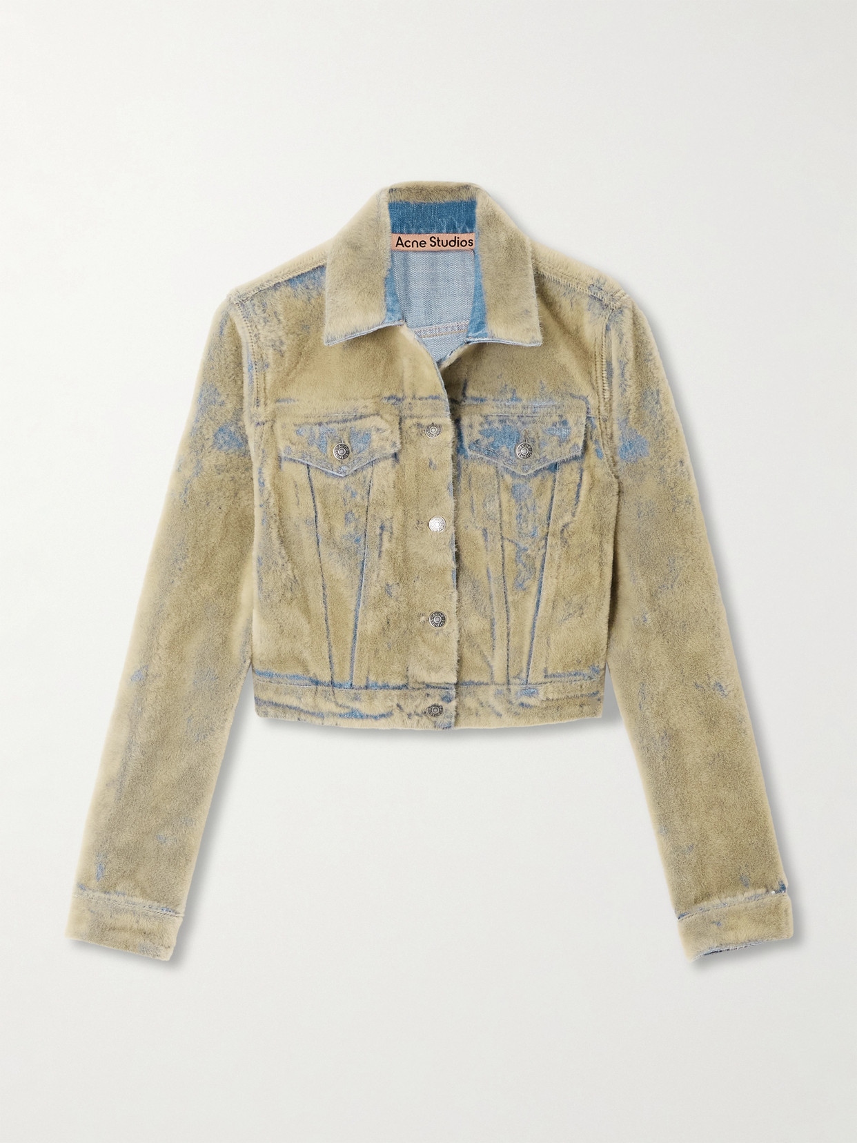 Acne Studios Textured Denim Jacket In Brown