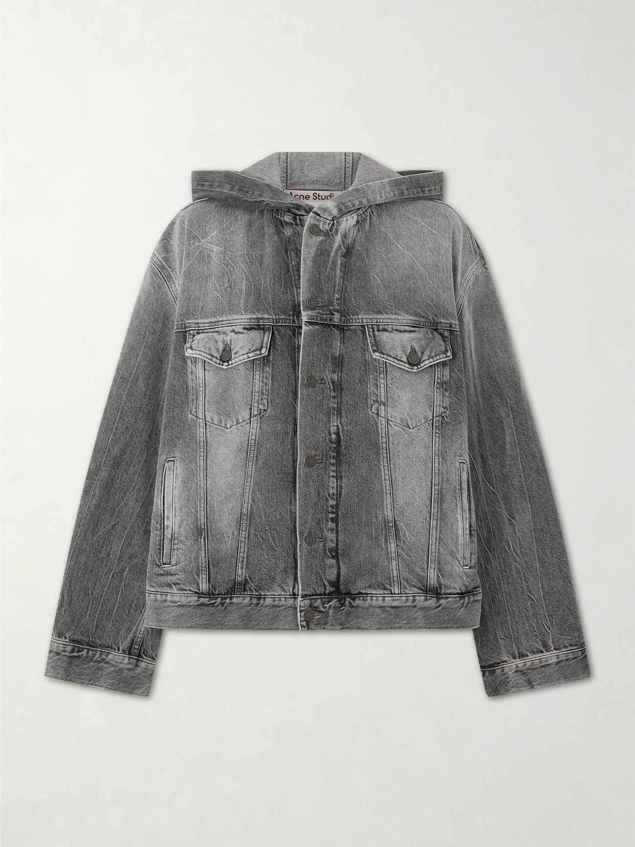 Acne Studios Hooded Denim Jacket In Black