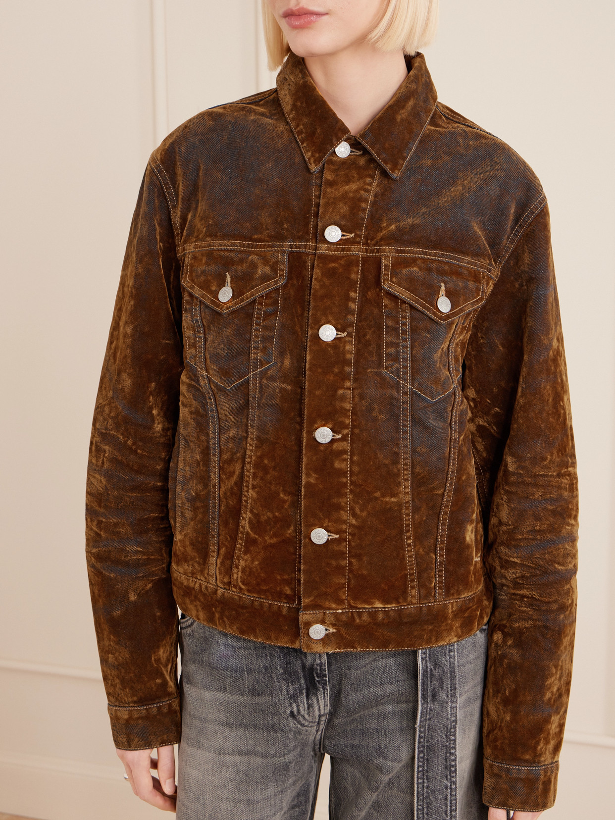 Flocked Denim Jacket