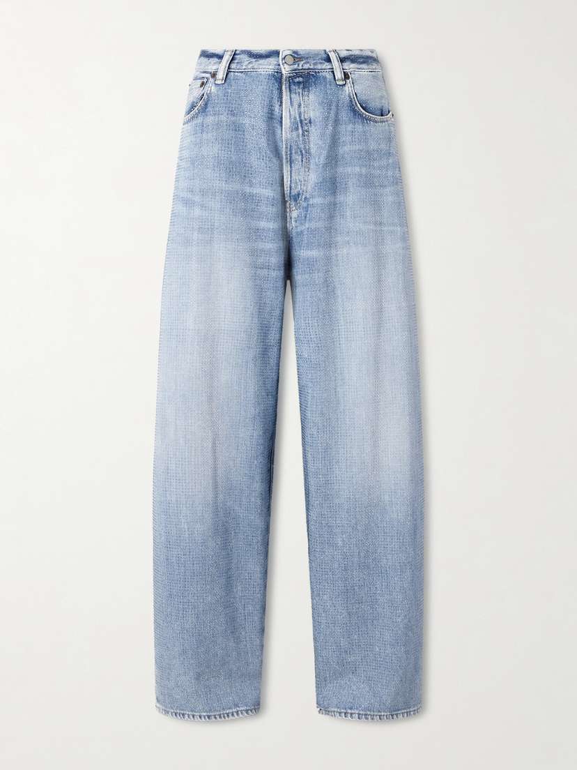 Acne Studios 2023 Crystal-embellished Low-rise Wide-leg Jeans