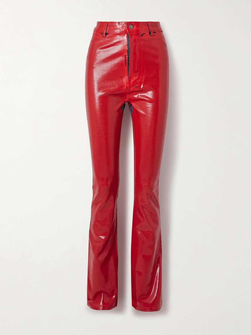 Acne Studios Skinny-leg Distressed Coated-denim Pants