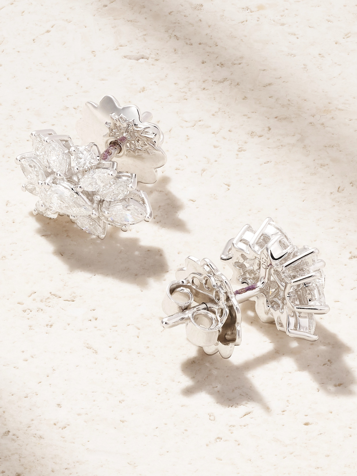 Yeprem 18-karat White Gold Diamond Earrings In Silver