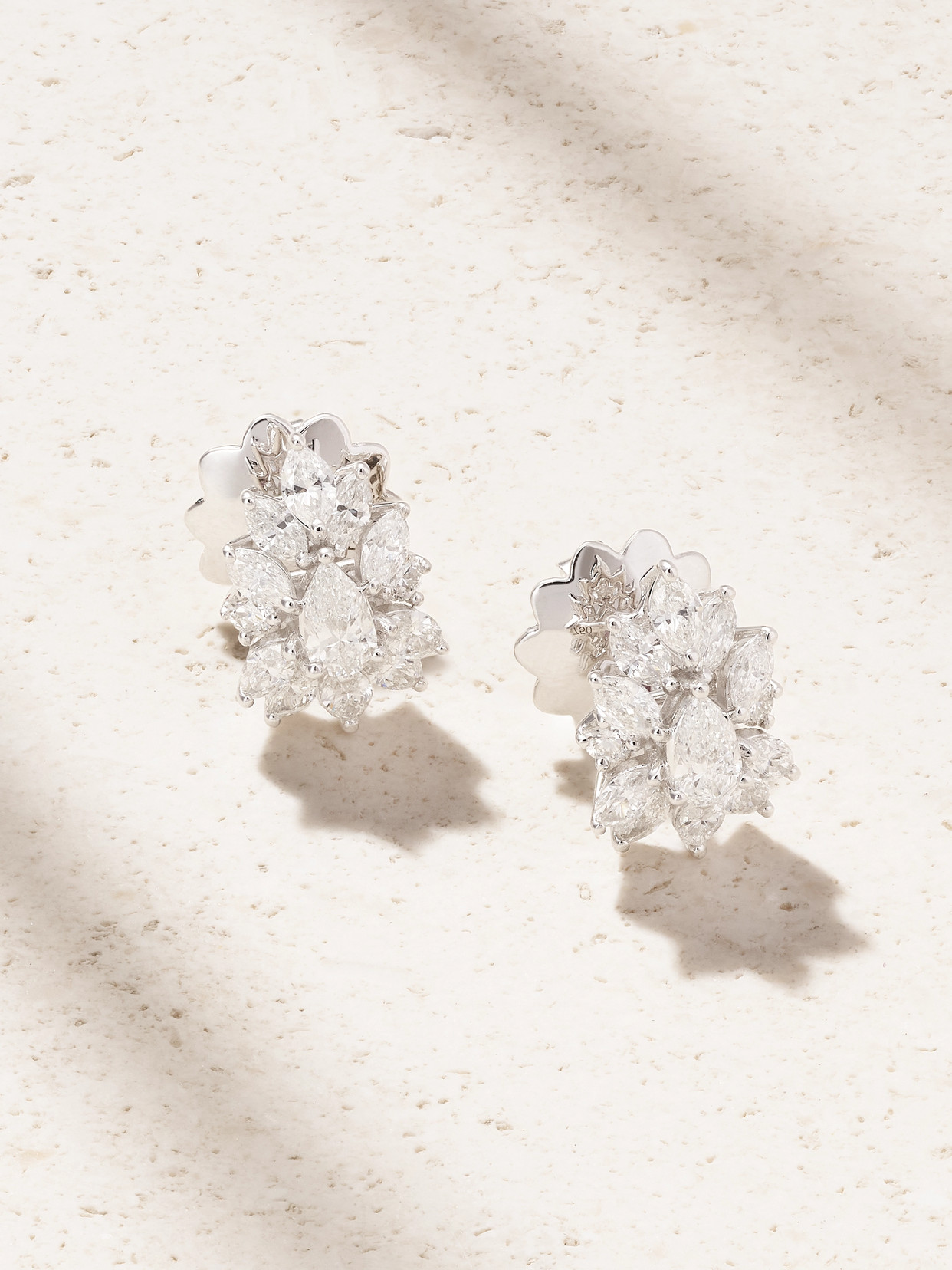 Yeprem 18-karat White Gold Diamond Earrings In Silver