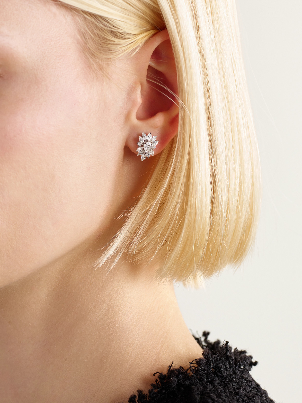 Yeprem 18-karat White Gold Diamond Earrings In Silver