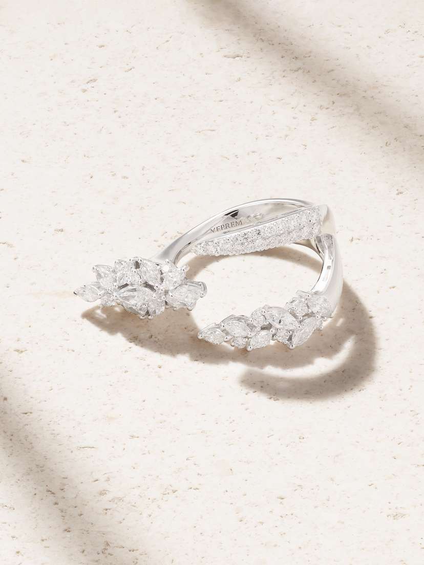 YEPREM 18-karat White Gold Diamond Ring