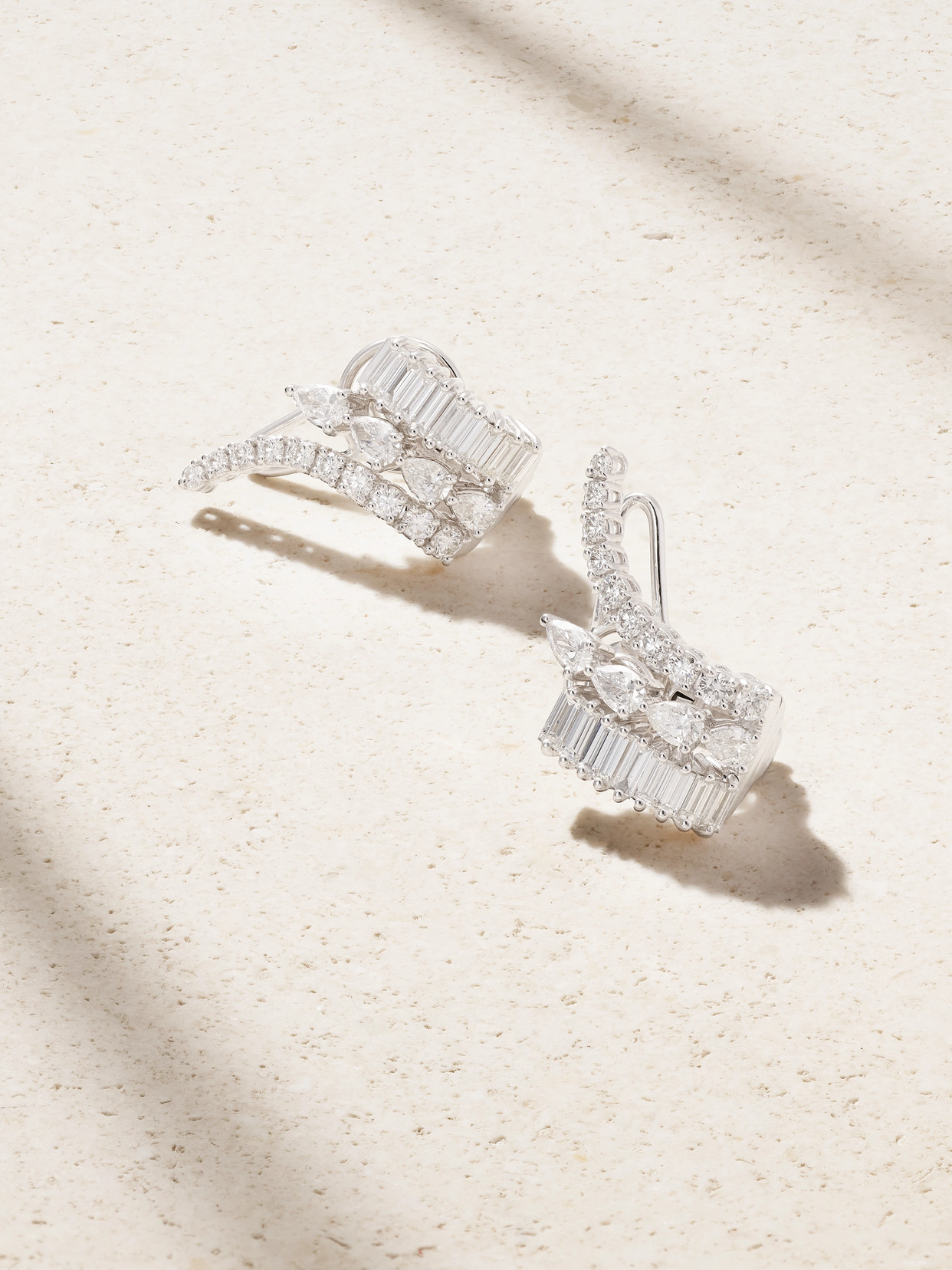 Yeprem 18-karat White Gold Diamond Earrings In Silver