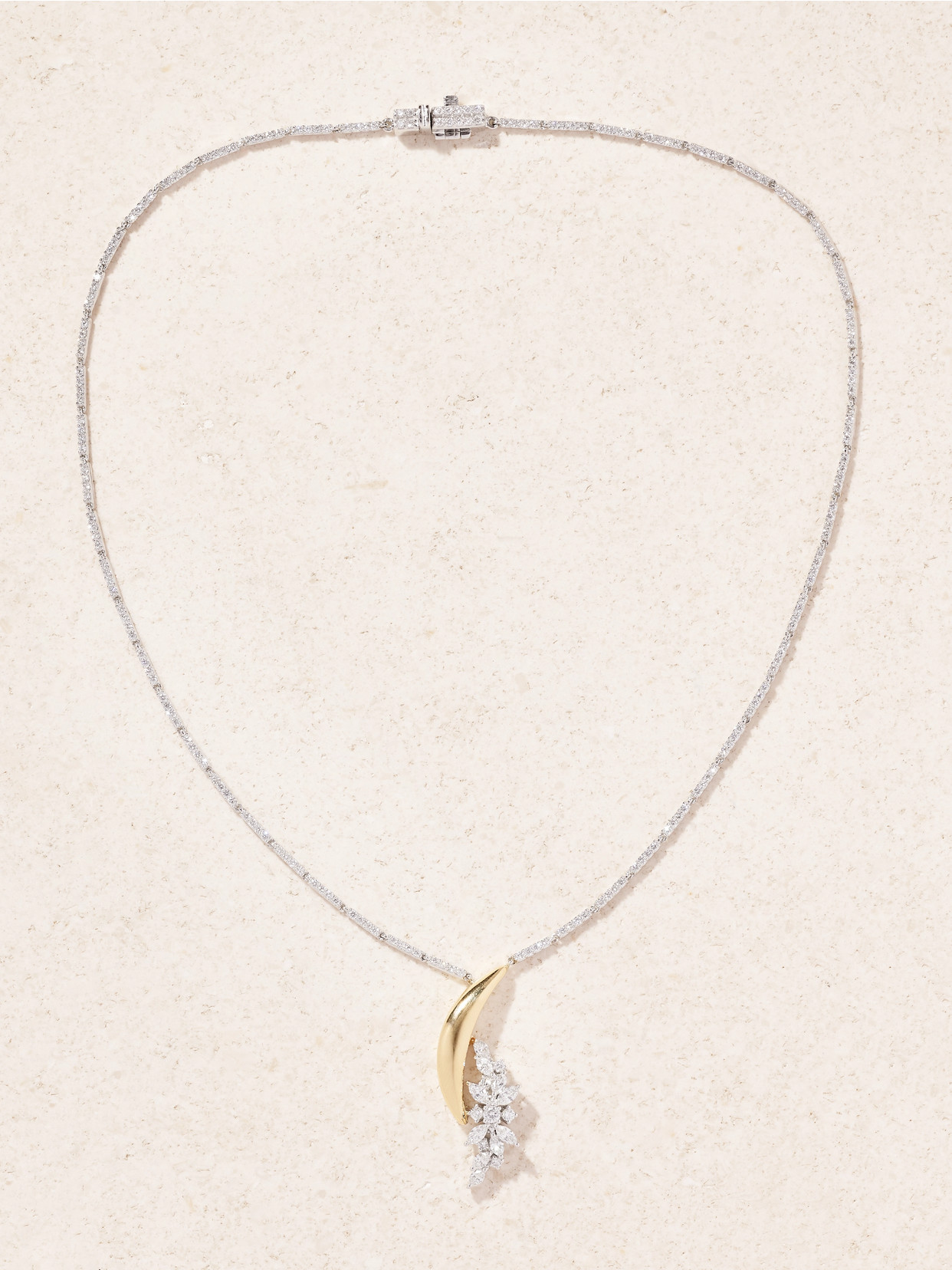 Yeprem 18-karat White And Yellow Gold Diamond Necklace In Gold