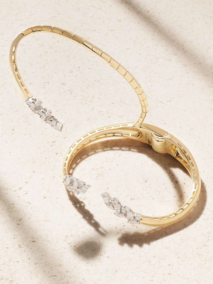 YEPREM 18-karat Yellow And White Gold Diamond Bracelet