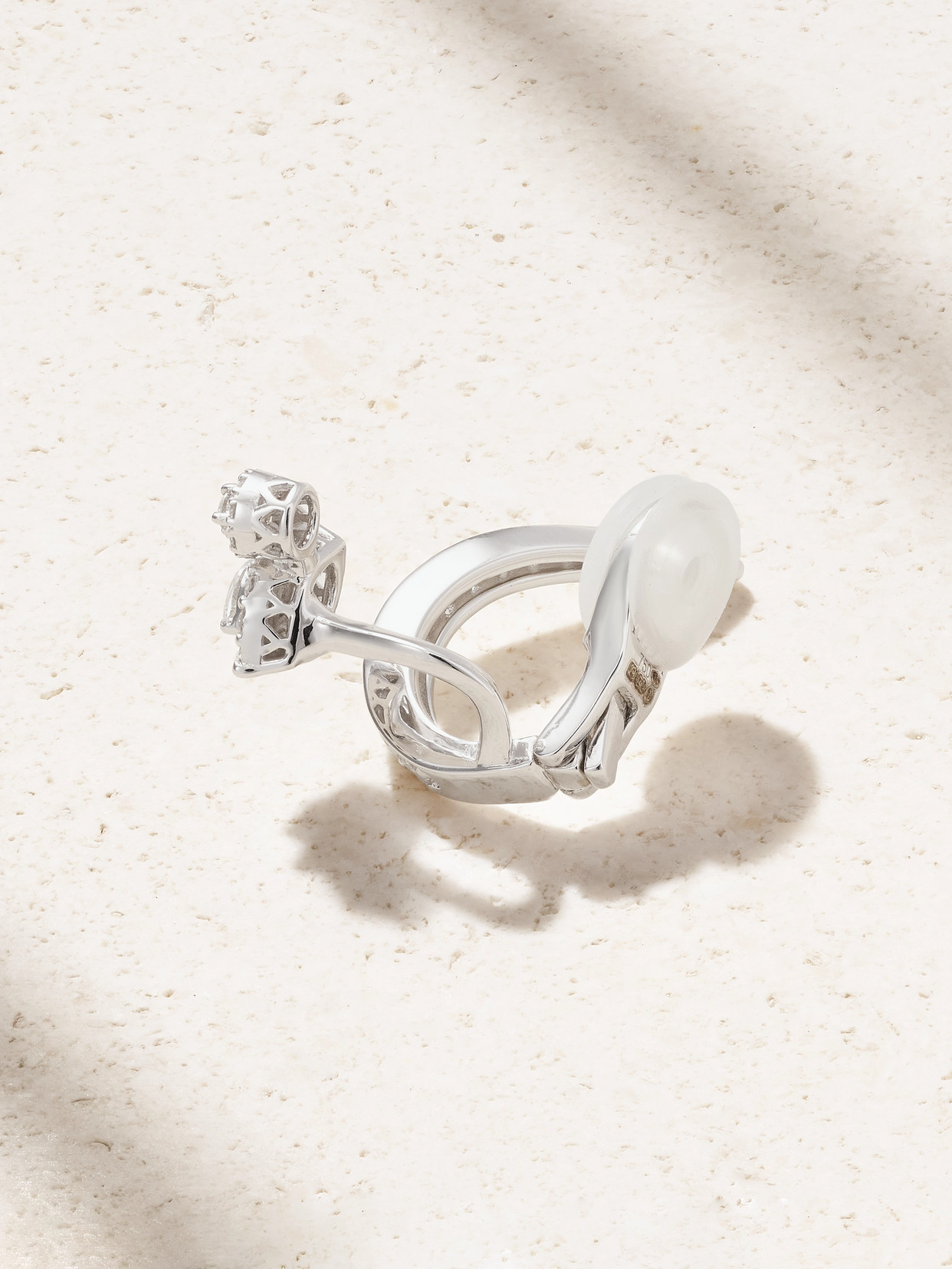 Yeprem 18-karat White Gold Diamond Ear Cuff In Silver