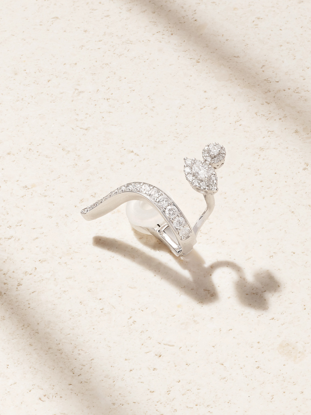 Yeprem 18-karat White Gold Diamond Ear Cuff In Silver