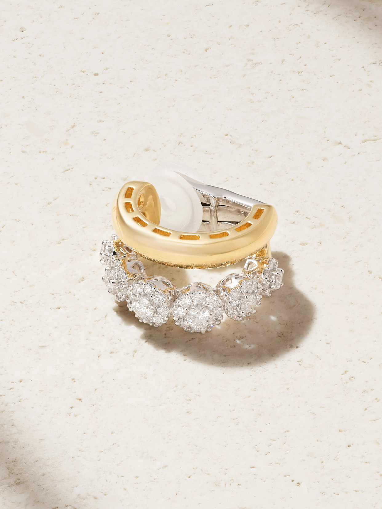 Yeprem Whisper 18-karat Yellow And White Gold Diamond Ear Cuff