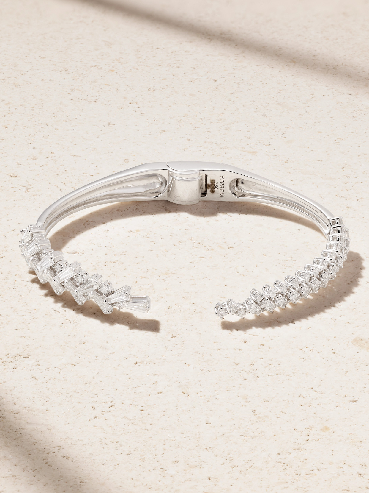 Yeprem Y-not 18-karat White Gold Diamond Cuff In Silver