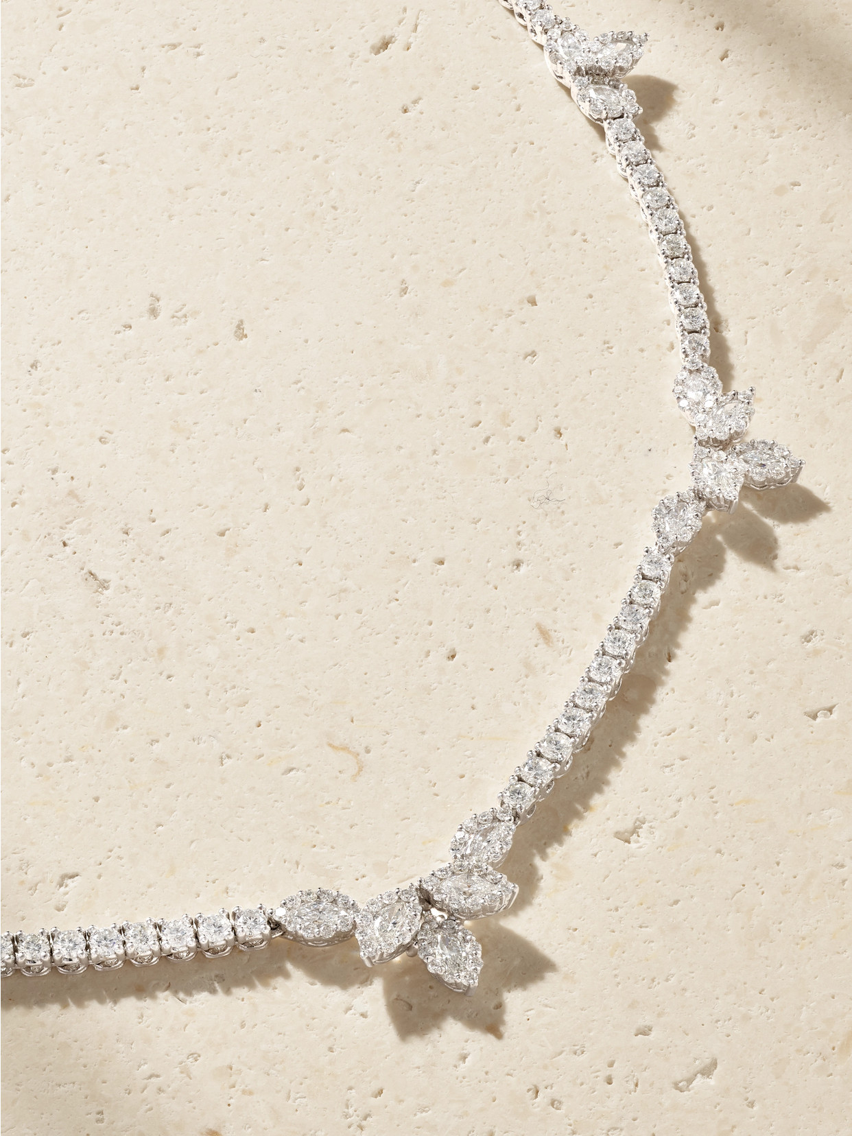 Yeprem 18-karat White Gold Diamond Necklace In Metallic