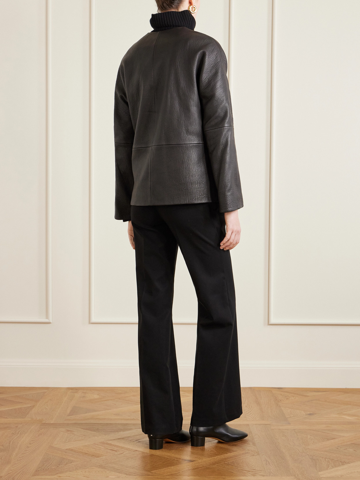 Barbs Paneled Textured-Leather Jacket