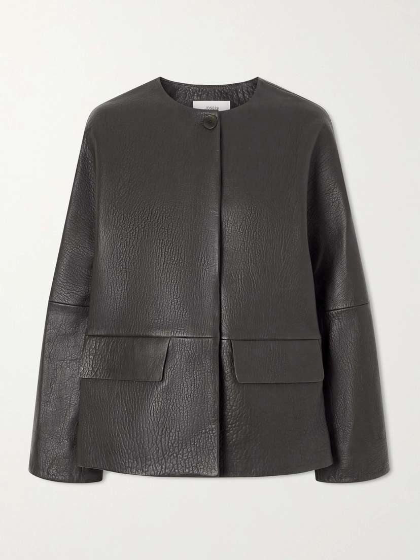 Joseph Barbs Paneled Textured-leather Jacket