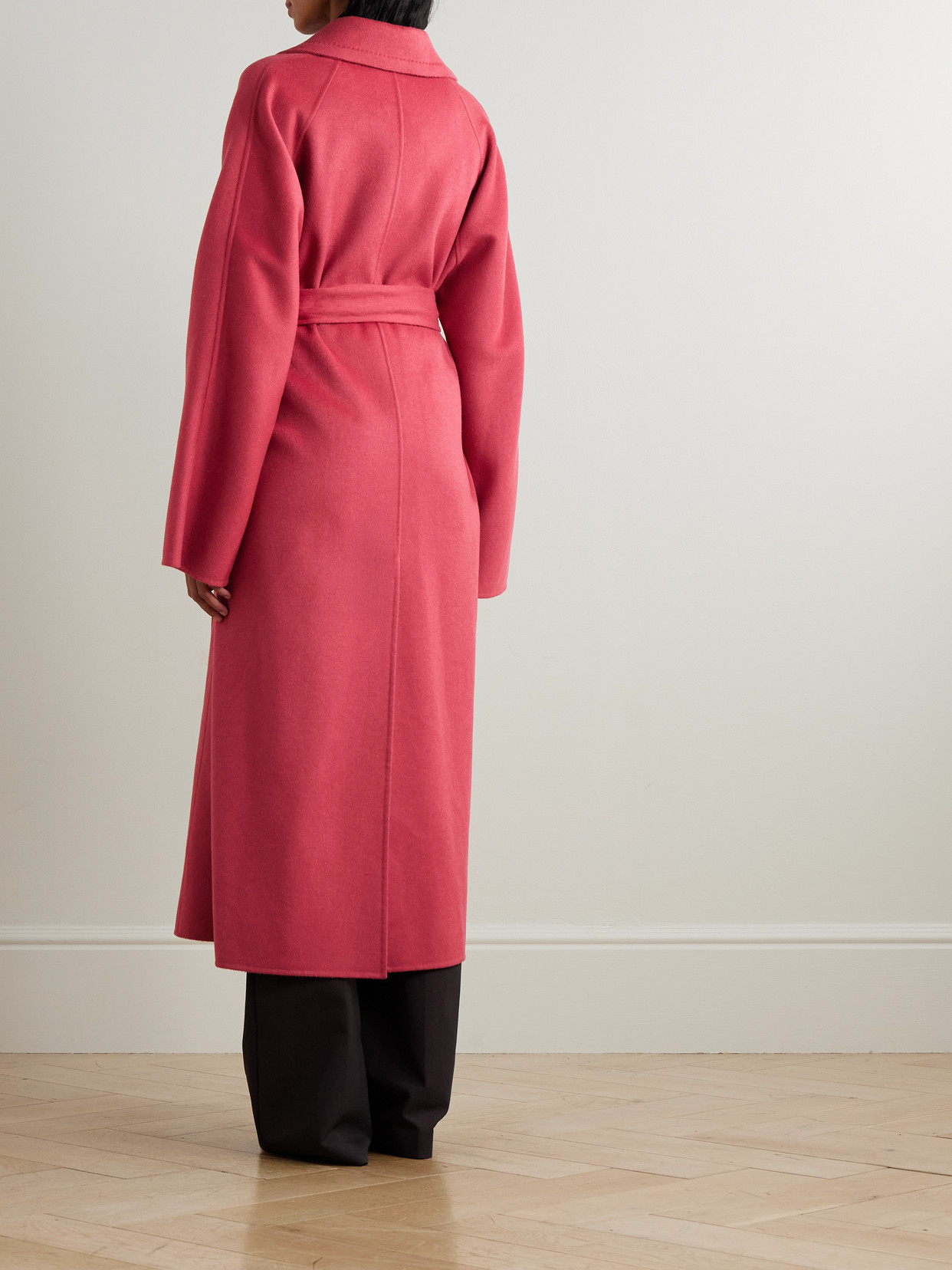 Joseph Womens Mulberry Spencer Belted-waist Wool And Cashmere Coat In Red