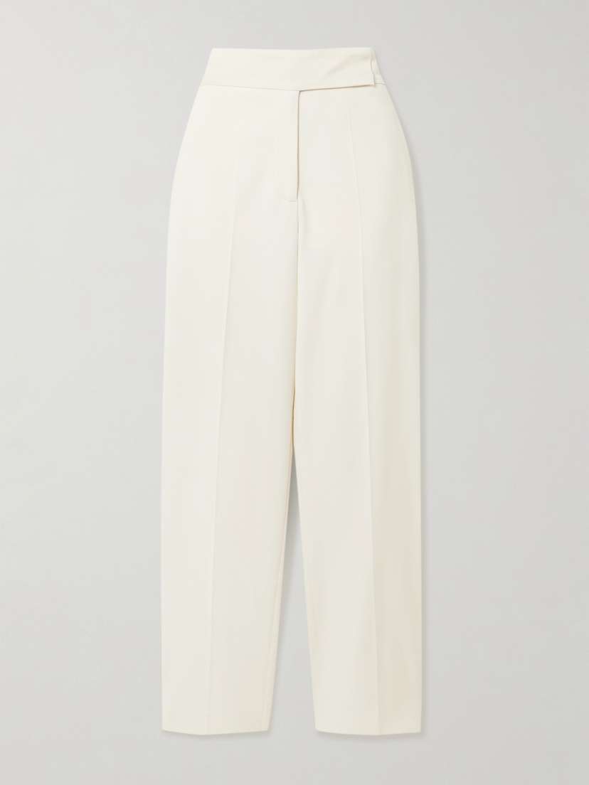 Joseph Aix Satin-trimmed Crepe Tapered Pants