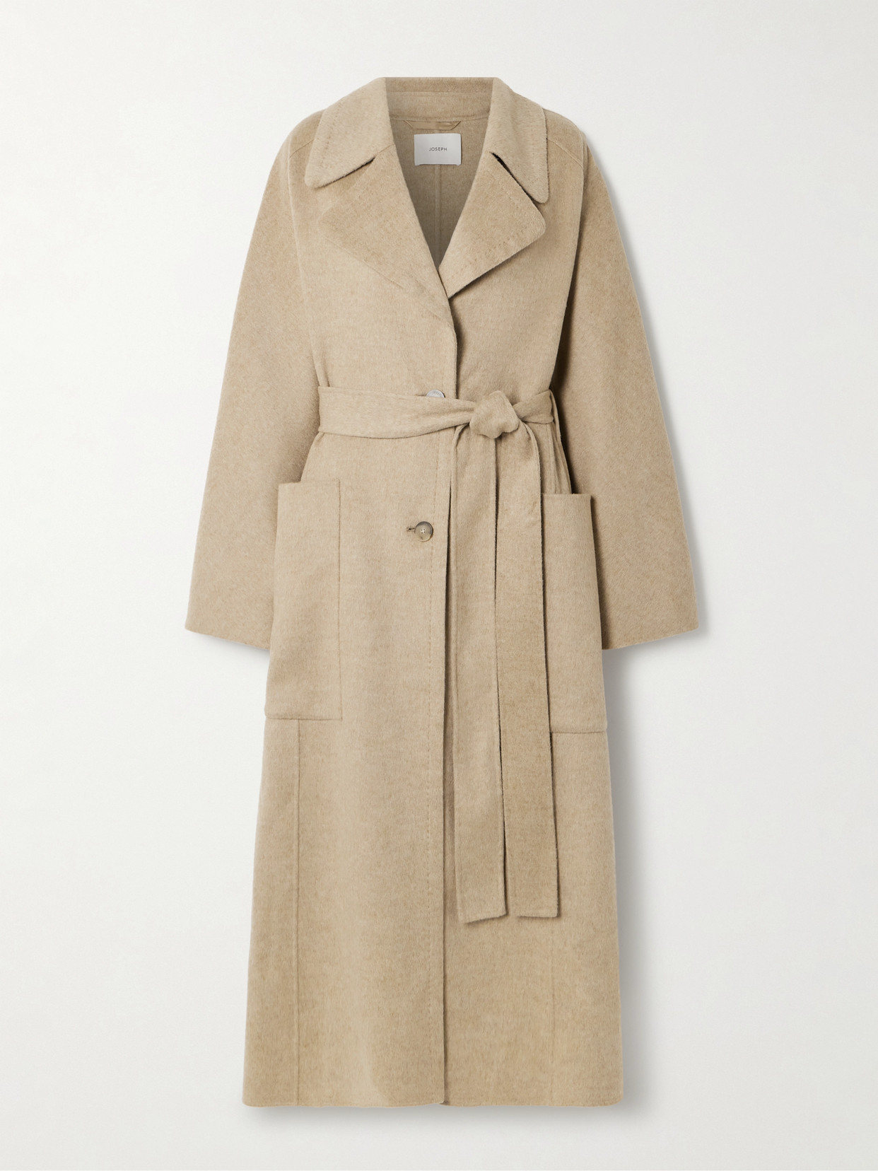 Joseph Spencer Belted Wool And Cashmere-blend Trench Coat In Brown