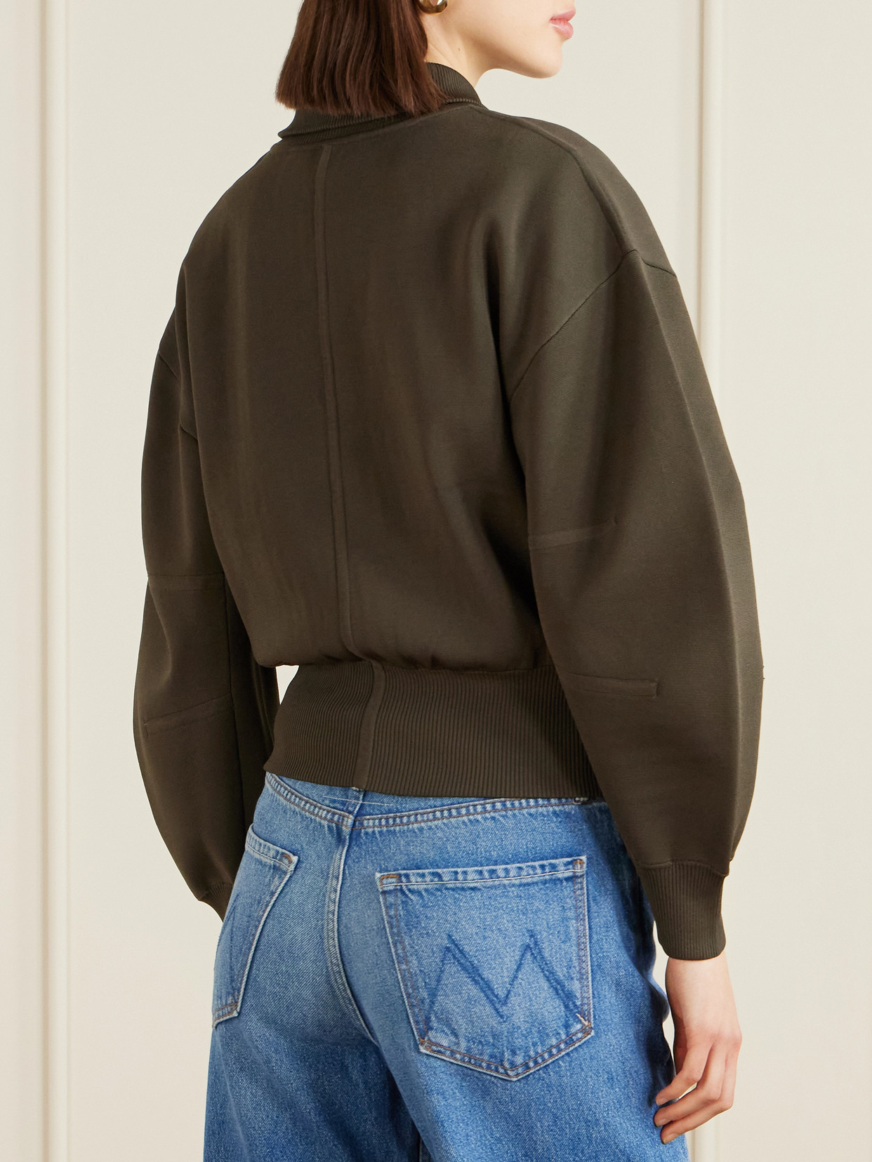 Sable Milano-Knit Bomber Jacket
