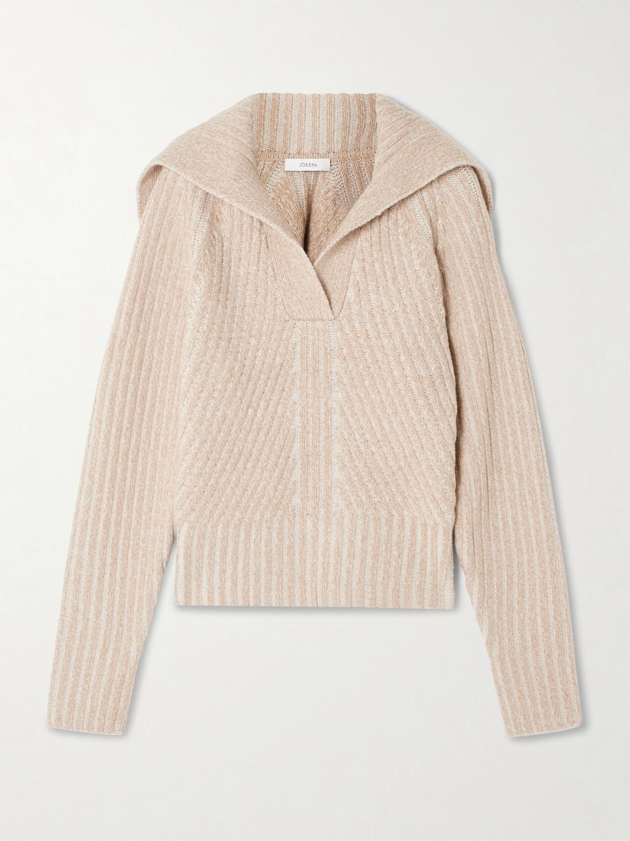 Joseph Robby Ribbed Merino Wool-blend Sweater In Brown