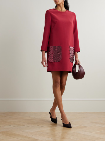 JOSEPH Bixio pailette-embellished satin-twill mini dress