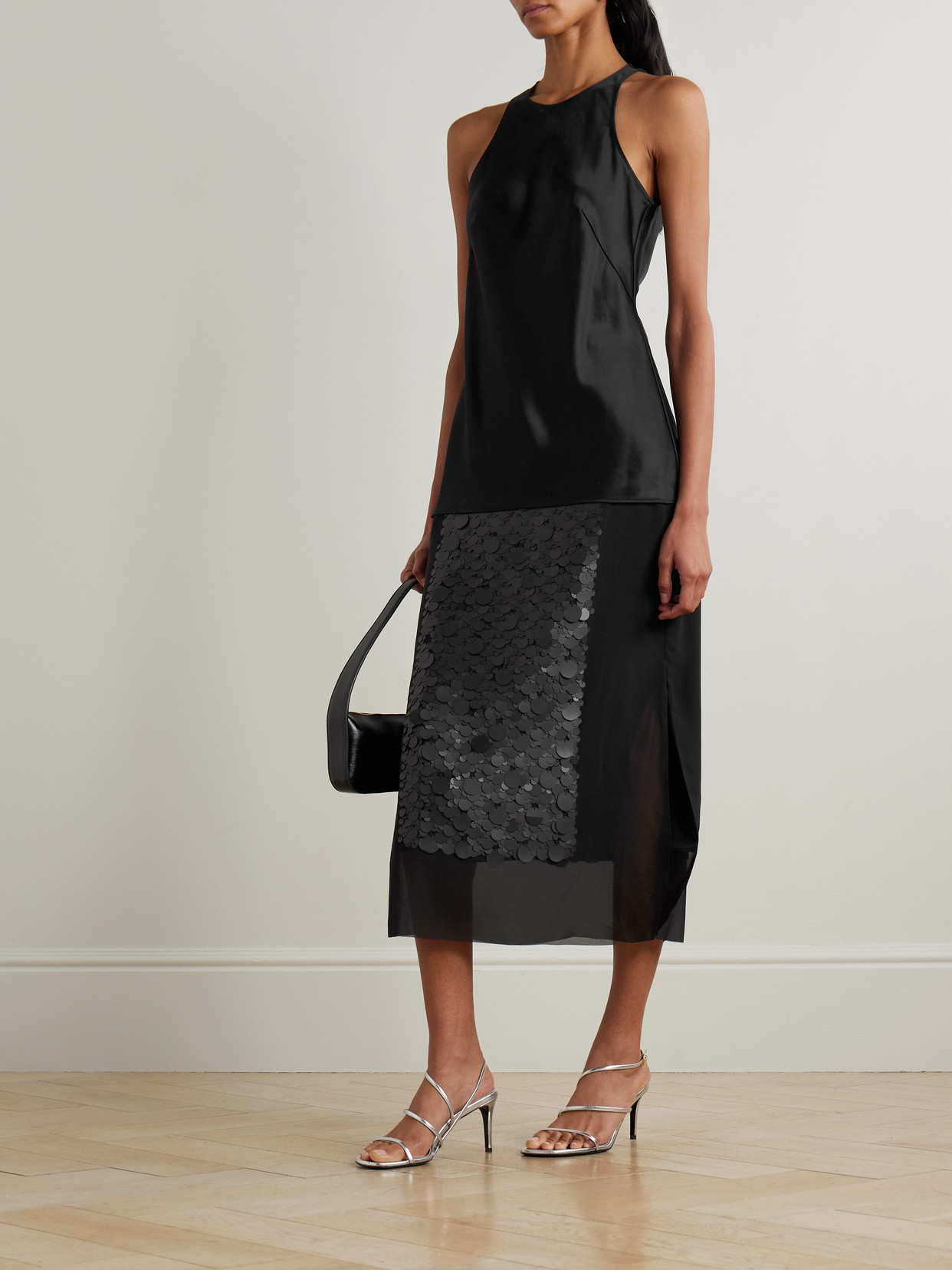 Joseph Ritz Satin Tank In Black