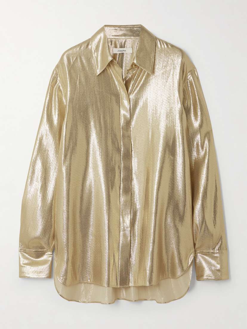 Joseph Capri Metallic Silk-blend Shirt