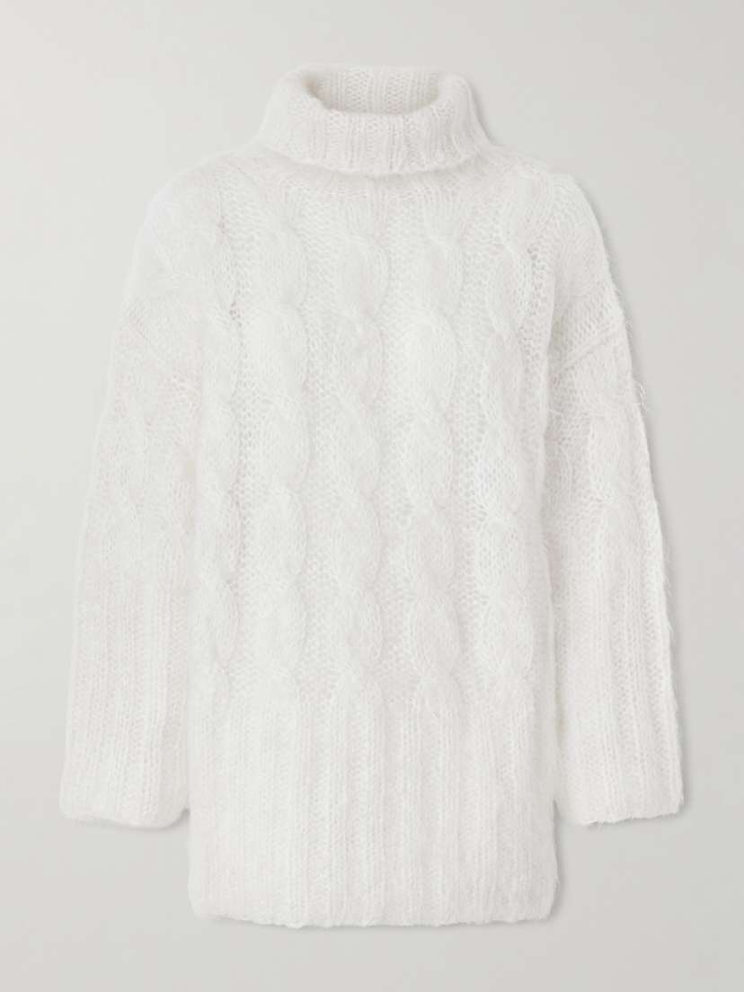 Joseph Fortin Cable-knit Mohair-blend Sweater Turtleneck Sweater
