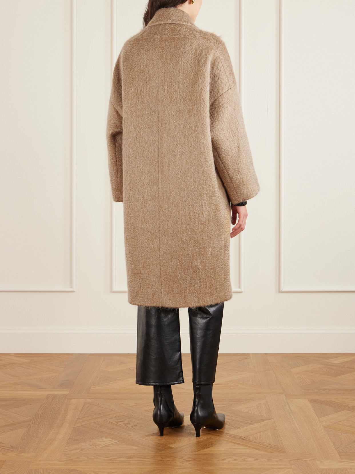 Joseph Alger Brushed Wool And Mohair-blend Coat In Brown