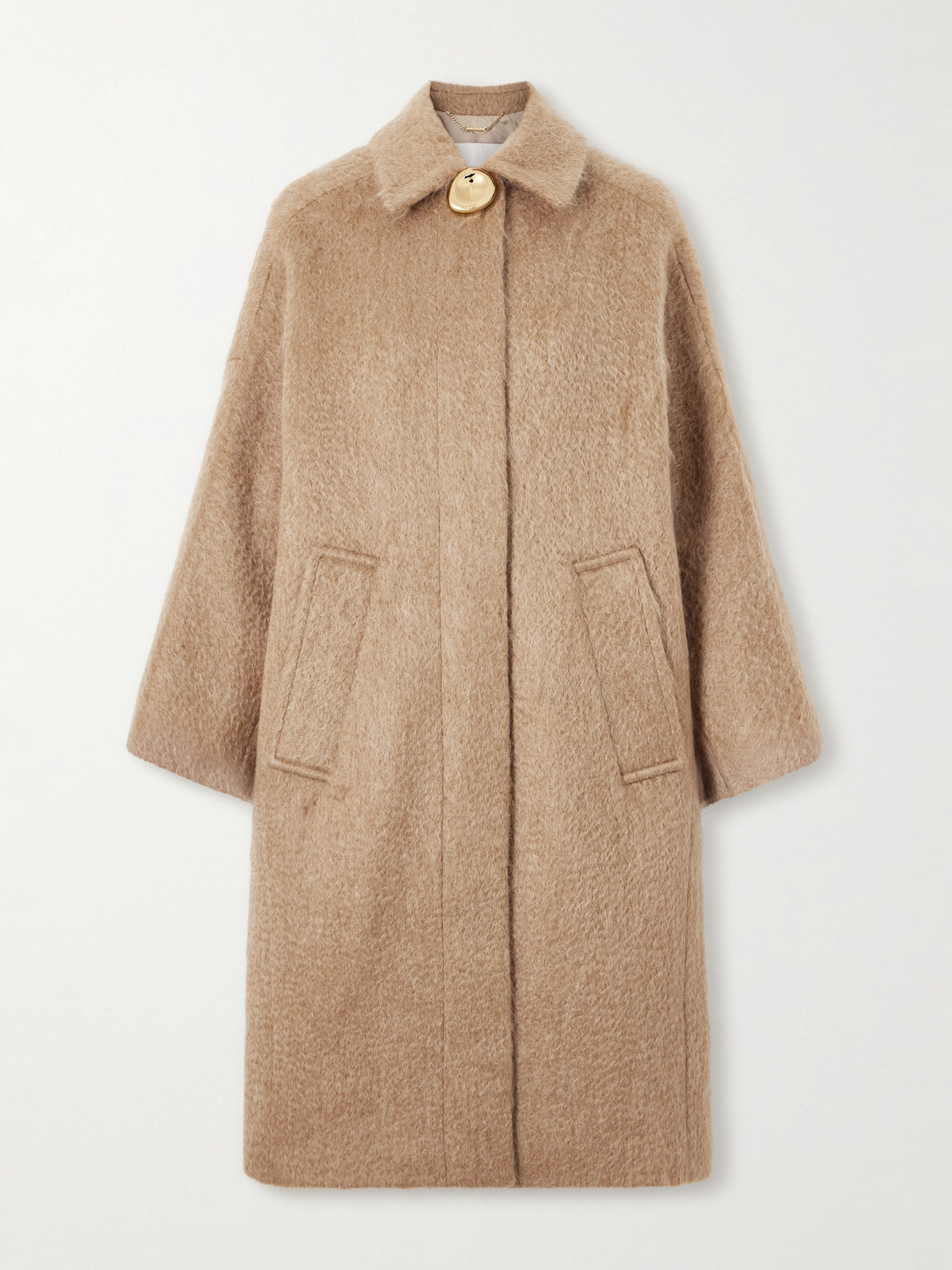 Joseph Alger Brushed Wool And Mohair-blend Coat In Neutral
