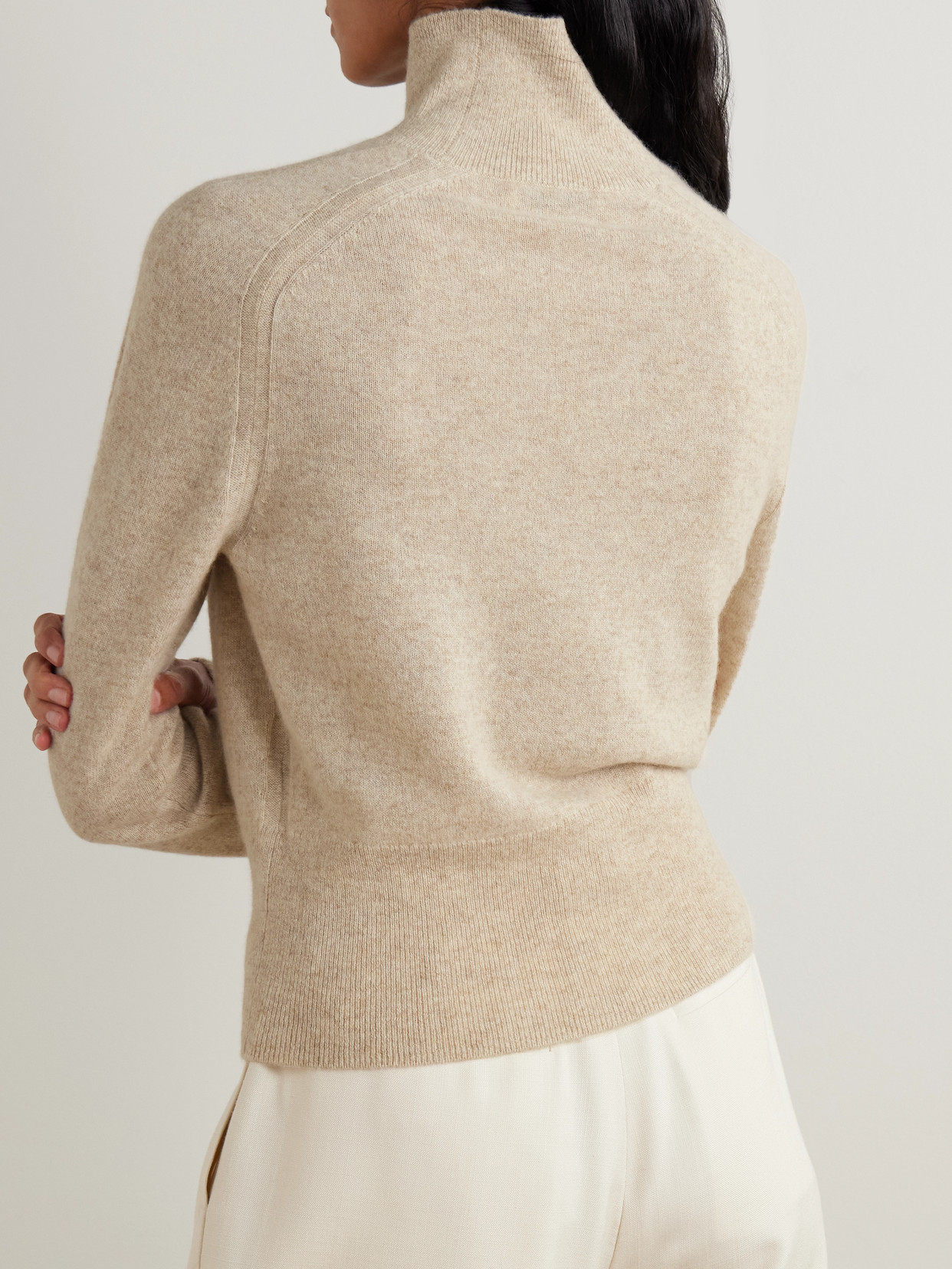 Joseph Oxna Light Pure Cashmere High Neck Jumper In Neutral