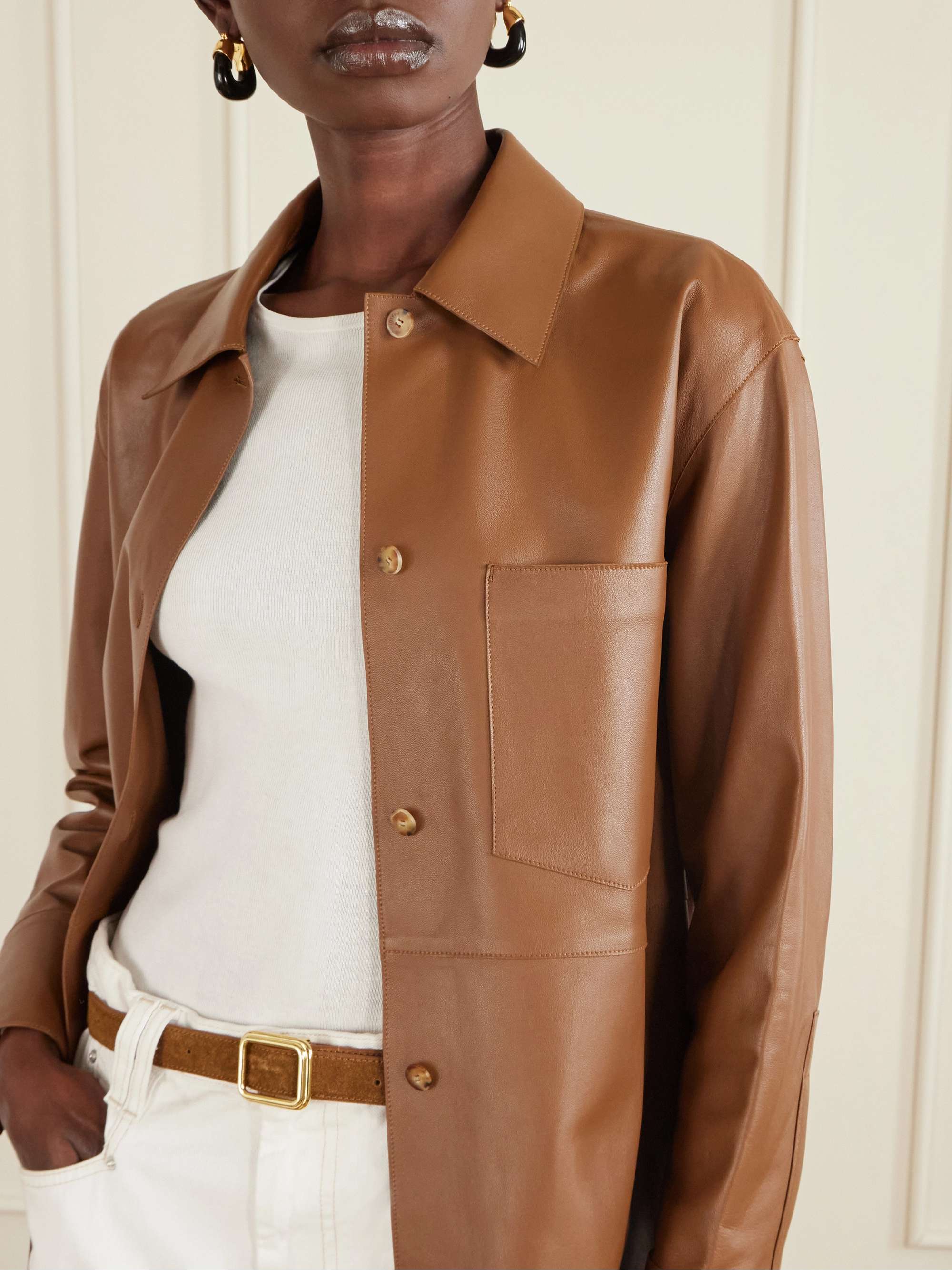 JOSEPH Penna leather shirt | NET-A-PORTER