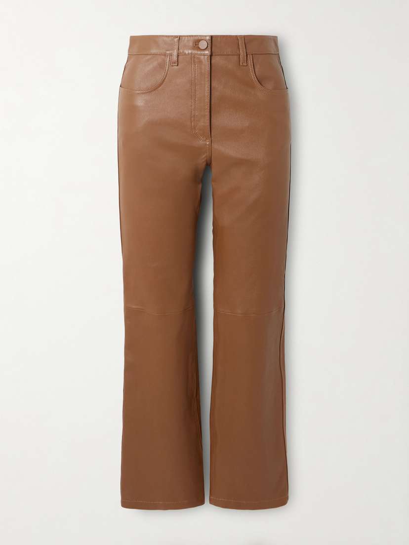 Joseph Duke Cropped Leather Flared Pants