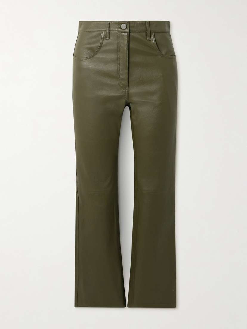 Joseph Duke Cropped Leather Flared Pants