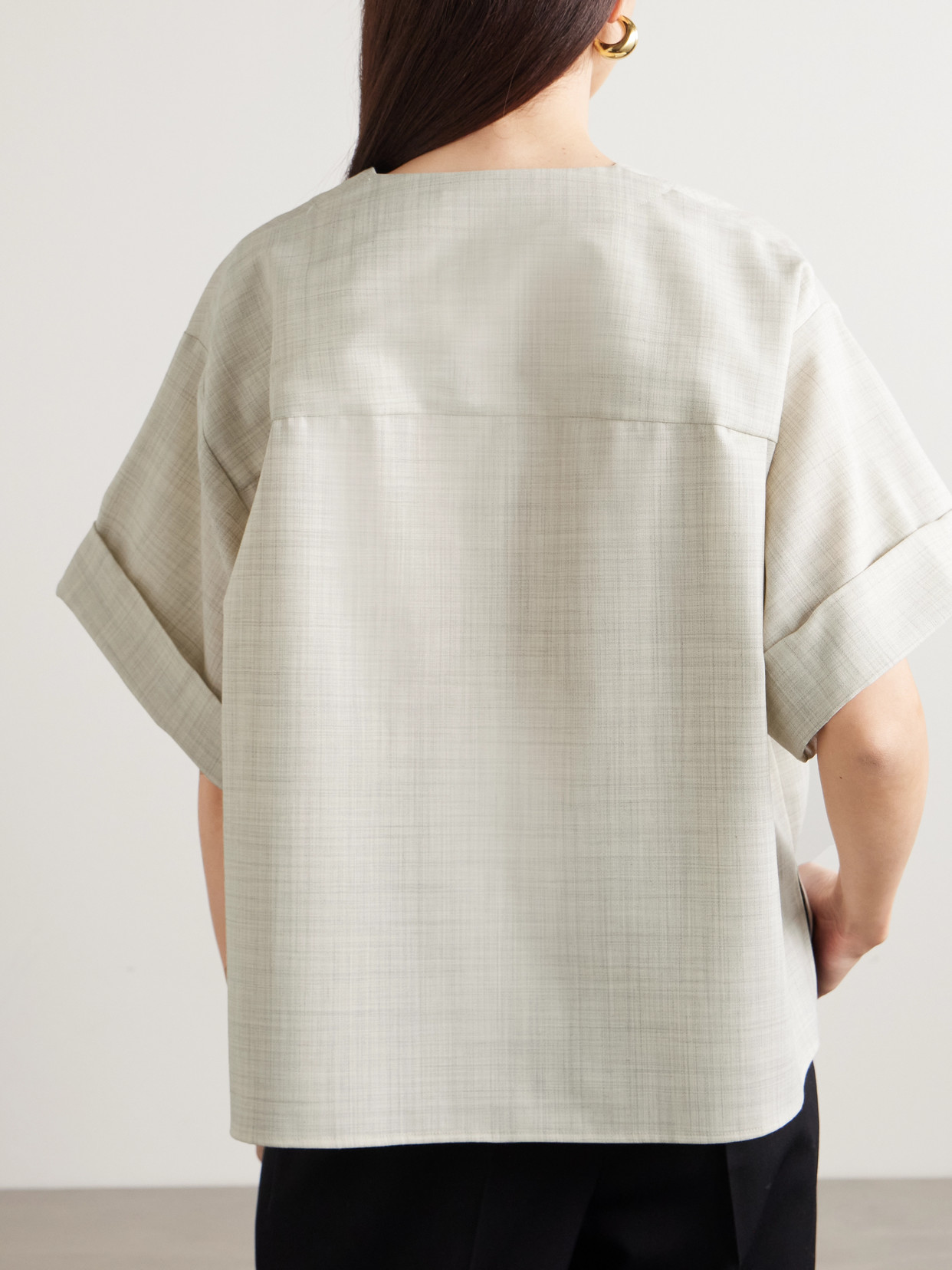 Joseph Yani Light Wool Blouse In White