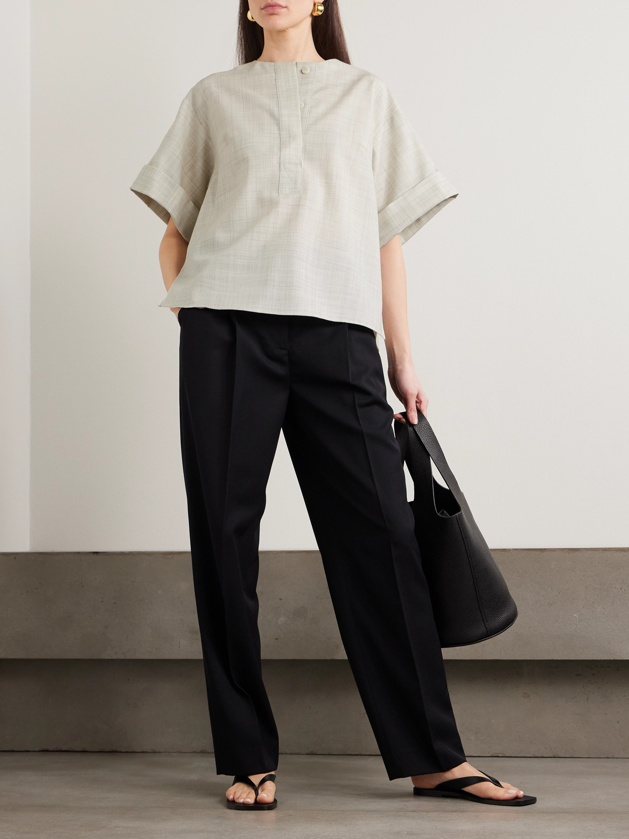 Joseph Yani Light Wool Blouse In White