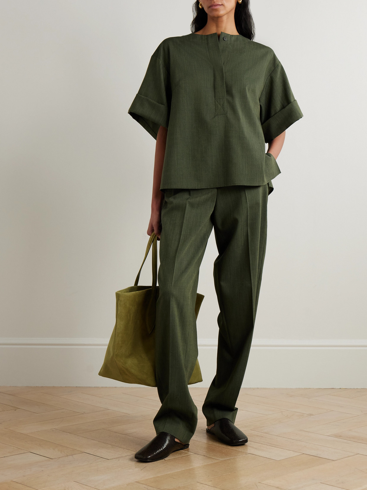 Yani Wool-Twill Blouse