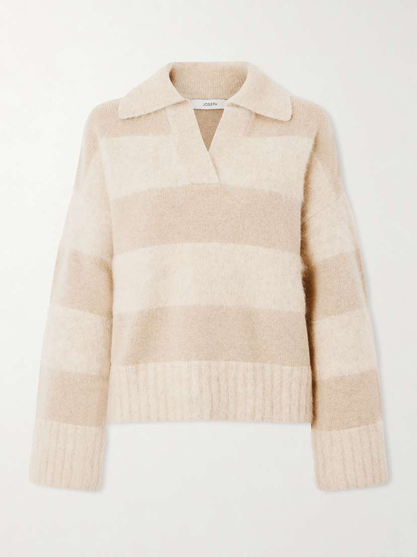 Joseph Striped Brushed Polo Shirt