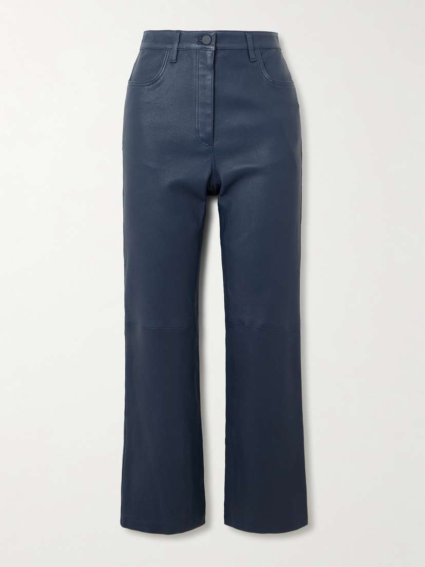 Joseph Duke Cropped Leather Flared Pants
